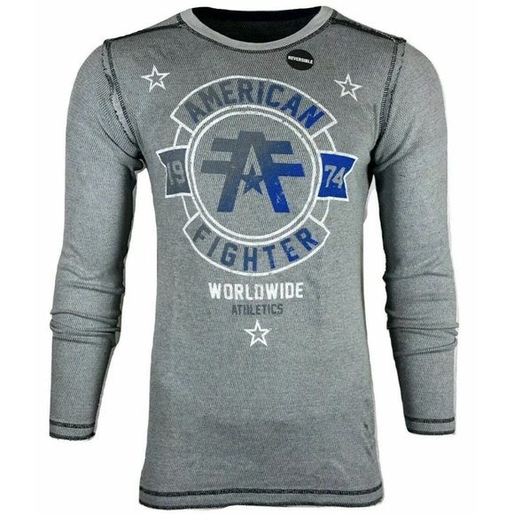 AMERICAN FIGHTER Men's REVERSIBLE THERMAL SILVER LAKE Athletic Biker - Picture 3 of 10